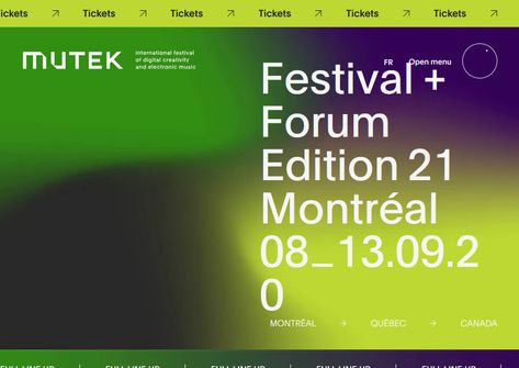 Site Design Website, Techno Festival, Electronic Music Festival, Modern Web Design, Gallery Website, App Ui Design, Festival Tops, Interaction Design, App Ui