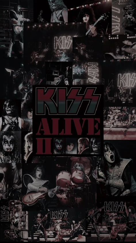 Kiss The Band Wallpaper, Kiss Band Wallpaper Aesthetic, Kiss Rock Band Wallpaper, 80s Rock Bands Wallpaper, Kiss Wallpapers Band, Kiss Band Aesthetic, Kiss Band Wallpaper, Kiss Alive Ii, Happy Birthday Kiss