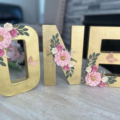 One Sign,one Letters, Free Standing Letters, Paper Mache Letters,birthday Decor, Party Decor, Photo Shoot Prop,floral Letters. - Etsy UK Large Floral Letter Diy, Paper Mache Letters Decorating, Decorate Paper Mache Letters, Diy Floral Letter Decor, Paper Mache Letters Decorating Ideas, Paper Mache Letters With Flowers, Letters Paper, Letters Birthday, Paper Mache Letters