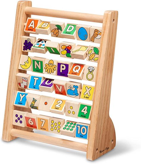 Melissa & Doug ABC-123 Abacus - Classic Wooden Educational Toy with 36 Letter and Number Tiles : Amazon.ca: Toys & Games Diy Educational Toys For Toddlers, Alphabet Toys, Number Tiles, Diy Educational Toys, Wooden Educational Toys, Letters Of The Alphabet, Educational Toys For Toddlers, Teaching Letters, Teaching The Alphabet