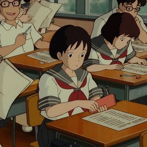 Studio Ghibli School, Shizuku Tsukishima, Storyboard Illustration, Ghibli Artwork, Studio Ghibli Movies, Studio Ghibli Art, Animated Love Images, Ghibli Art, Ghibli Movies