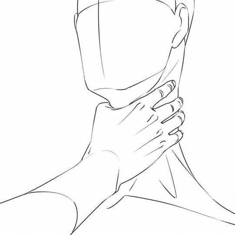 Hand On Neck Drawing, Neck Drawing Reference, Hand On Neck, Hand Gesture Drawing, Neck Drawing, Drawing Tutorial Face, Manhattan Project, Emo Art, Gesture Drawing