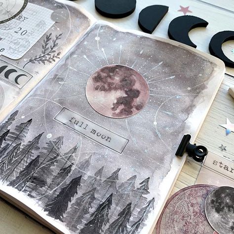 Created some journaling cards with some magical inspirations on them for my journal and I’m going to put them up in my Etsy store this… Art Supply Box, Kunstjournal Inspiration, Moon Journal, Bullet Journal Aesthetic, Smart Art, Bullet Journal Art, Journal Aesthetic, Arte Sketchbook, Bullet Journal Inspo