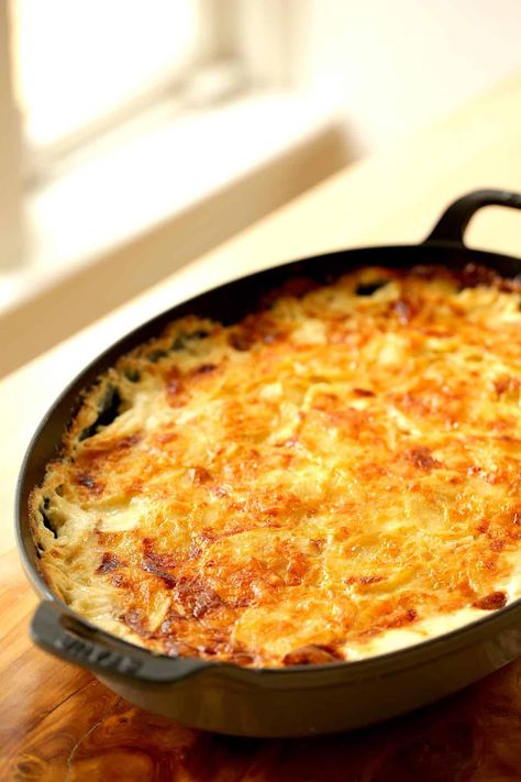 Gratin Dauphinois (Potatoes au Gratin) Entertaining With Beth, French Potatoes, Layered Potato, Easy Thanksgiving Recipes, Potatoes Au Gratin, Potato Gratin, Potato Sides, Macaron Recipe, Little Life