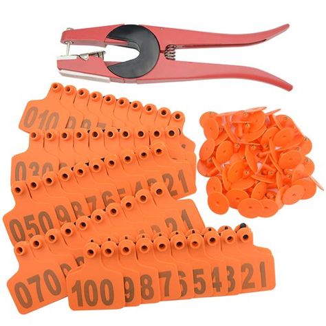 AmazonSmile : WMYCONGCONG WGCD 1-100 Number Plastic Livestock Cow Cattle Ear Tag Animal Tag and 1pcs Ear Tag Applicator : Gateway Elliott Homestead, Shaye Elliott, Cattle Tags, Fly Control, Ear Tag, Dog Store, Brand Management, Small Farm, Marker Pen