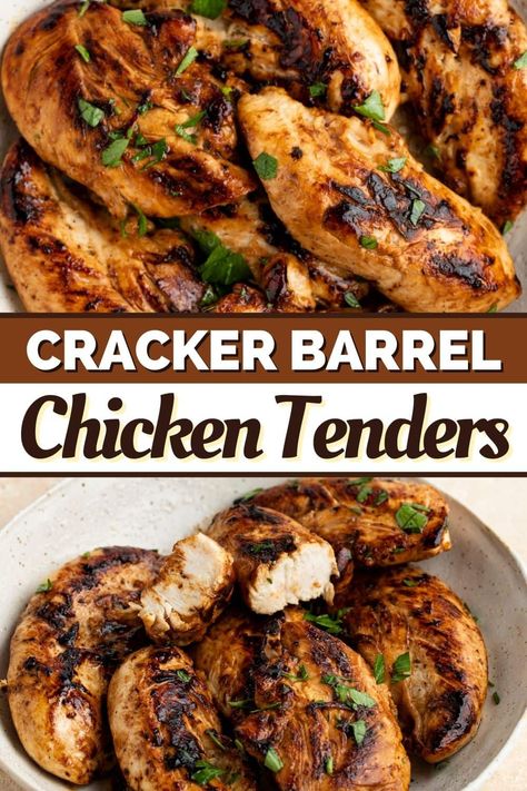 Cracker Barrel Grilled Chicken Tenders, Cracker Barrel Chicken Tenders, Juicy Chicken Tenders, Cracker Barrel Grilled Chicken, Soda Ideas, Chicken Receipts, Tender Recipes, Brine Recipes, Cracker Barrel Chicken