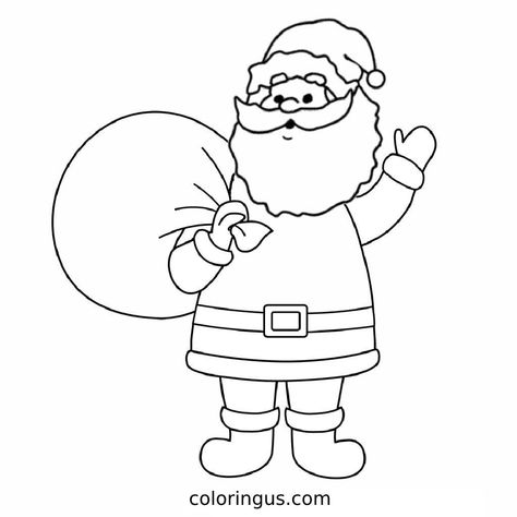 Christmas Coloring Pages Santa Claus Drawing Easy, Santa Claus Drawing, Outline Pictures, Santa Claus Pictures, How To Draw Santa, Santa Coloring Pages, Santa Claus Images, Printable Christmas Coloring Pages, Black Santa