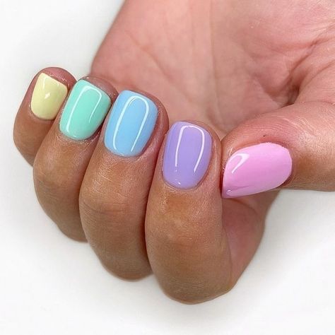 Kids Nails, Kids Nail Designs, April Nails, Pastel Nails Designs, Easter Nail Designs, Easter Nail, Happy Nails, Simple Gel Nails, Nails For Kids