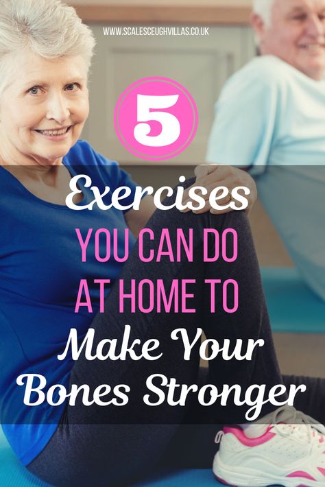 As we age, we need to look after our bones. Here are five simple exercises you can do at home to make bones stronger and develop muscle strength, all helpful in preventing falls. #exercise #seniors #50+ #60+ #70+ #80+ #pensioners #retirement #ageing Bone Density Exercises, Bone Health Exercise, Osteoporosis Exercises, Osteoporosis Prevention, Bone Strengthening, Increase Bone Density, Weight Bearing Exercises, Bone Strength, Health Exercise