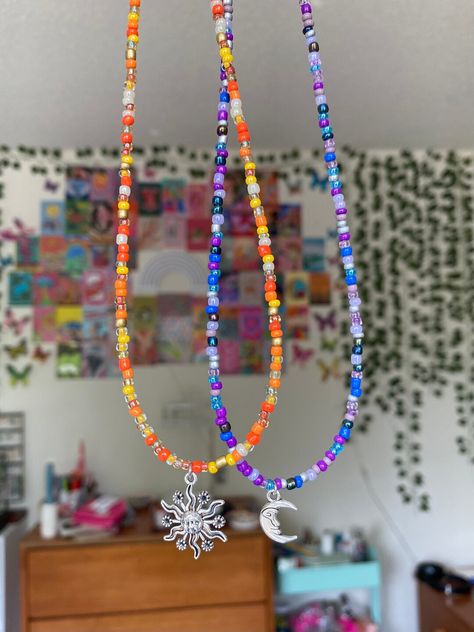 This Beaded Necklaces item by BeadedSunshinee has 290 favorites from Etsy shoppers. Ships from Newark, DE. Listed on Jul 13, 2024 Matching Necklaces For Couples, Colorful Beaded Necklace, Bracelet Colors, Seed Bead Choker, Sun And Moon Necklace, Best Friend Couples, Bff Necklaces, Kandi Bracelets, Bead Choker