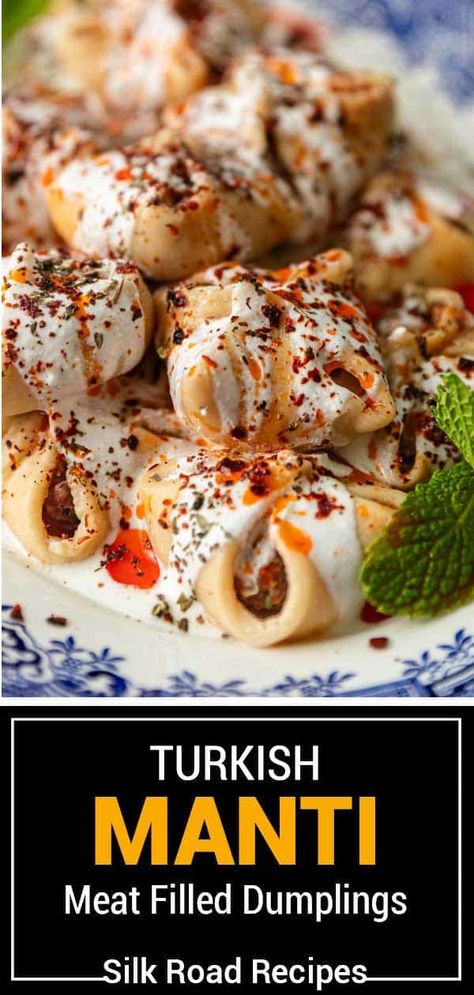 Turkish Dumplings (Manti) Manti Recipe, Mint Yogurt Sauce, Dumpling Filling, Fresh Dishes, Spiced Beef, White Bean Salad, Main Dish Salads, European Food, Middle Eastern Recipes