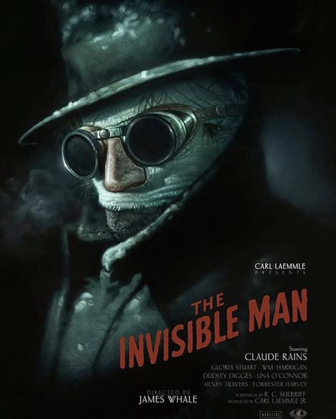 Universal Monsters Art, Interstellar Movie Poster, Lost Boys Movie, Claude Rains, Movies Action, The Invisible Man, Lance Black, Dark Mysterious, Monster Movies