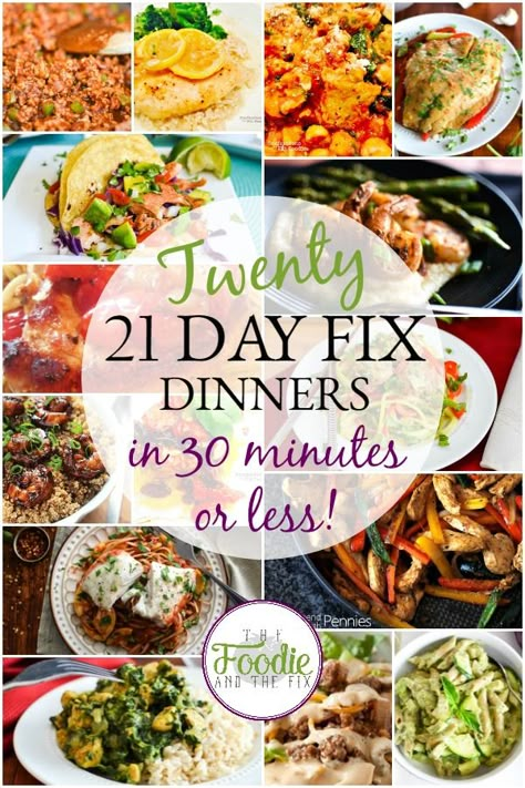 21 Day Fix Quick Dinners {30 Minutes or Less!} 21 Day Fix Dinners, Beachbody 21 Day Fix, Fixate Recipes, 21 Day Fix Diet, 21 Day Fix Meal Plan, 80 Day Obsession, Beachbody Recipes, Breakfast Low Carb, 30 Minute Dinners