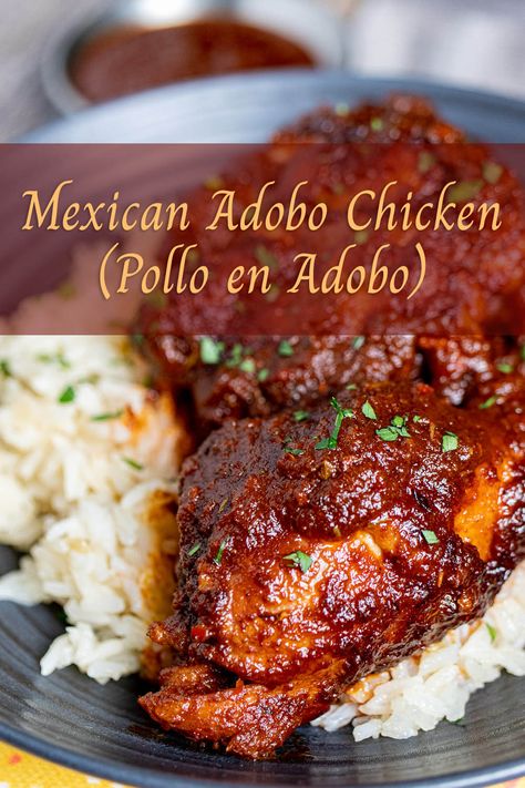 Traditional Mexican Dishes Chicken, Adobo Chili Recipe, Chicken Adobo Mexican, Whole Chicken Mexican Recipes, Adobo Chipotle Chicken, Chicken With Chipotle In Adobo, Mexican Chicken Adobo Recipe, Mexican Chicken Drumstick Recipes, Mexican Adobo Chicken