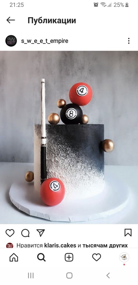 Billiard Cake Design, Cakes Design For Men, Male Birthday Cake Ideas Men, Man Cakes Birthday For Men 40, Mens Cakes Birthday For Men, 26 Birthday Cake For Him, Men Cakes Birthday Creative, Luxury Cake For Men, Cool Birthday Cakes For Men