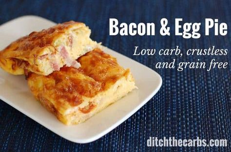 Crustless bacon and egg pie is an absolute classic. An easy recipe to whip up for a picnic, dinner, lunch or gathering. Cut into squares, triangles or fingers to enjoy this low carb keto dish. Bacon Egg Pie, Bacon And Egg Pie, Egg And Bacon Pie, Bacon Pie, Egg Pie, Keto Bacon, Low Carb Meal Prep, More Veggies, Diet Vegetarian