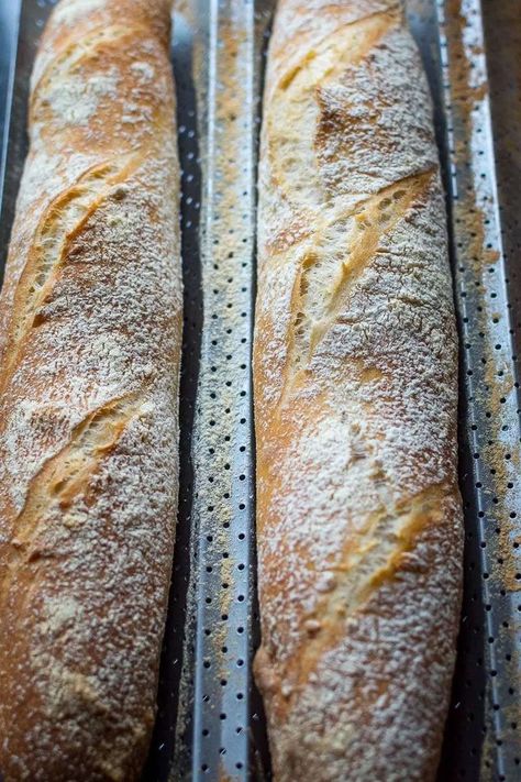 Easy Sourdough Baguette Recipe, Sour Dough Baguette Recipes, Big Batch Sourdough Bread, Sourdough Bagette Recipes, Sourdough Baguette Recipe With Starter, Sourdough French Baguette Recipe, Sourdough Baggett Recipe, Soughdough Recipes, Overnight Sourdough Recipes