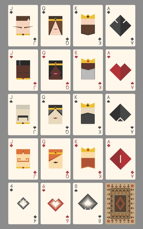 Project Card Design, Play Cards Design, Minimalist Playing Cards, Deck Of Cards Design, Card Deck Design, Poker Card Design, Tarot Cards Decks, Deck Ideas On A Budget, Deck Of Card