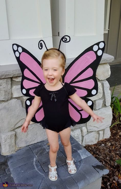 Monarch Costume, Toddler Butterfly Costume, Pink Monarch Butterfly, Butterfly Costume Kids, Diy Butterfly Costume, Girls Butterfly Costume, Monarch Butterfly Costume, Diy Girls Costumes, Butterfly Halloween Costume