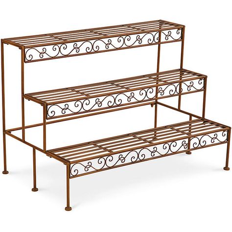 Improvements 3-Tier Straight Metal Plant Rack ($60) ❤ liked on Polyvore featuring home, outdoors, outdoor decor, furniture, outdoor furniture, outdoor, flower pot stand, outdoor plant stand, outdoor plant rack and metal etagre rack Flower Pot Stand Outdoor, Plant Racks, Outdoor Metal Plant Stands, Plant Stand Outdoor, Outdoor Plant Stand, Nursery Plant, Garden Rack, Flower Pot Stand, Plant Rack