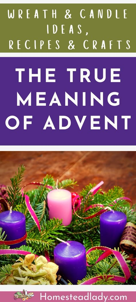 Focus on the true meaning of Advent this Christmas season by observing these simple ideas that include wreath and candle ideas, as well as recipes and crafts. If you struggle to keep the meaning of the season at the forefront of your family’s traditions, try a quiet Advent celebration! Meaning Of Advent Candles, Joy Advent Candle, Advent Decor Ideas, Advent Celebration Ideas, Advent Tea Table Ideas, Advent Retreat Ideas, 4 Candles Of Advent, Advent Candles Ideas Decoration, Advent Wreath Meaning