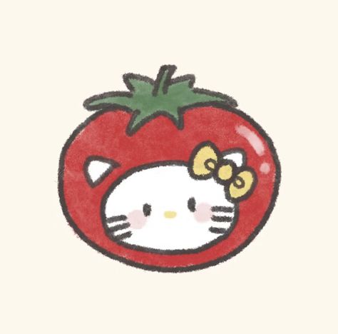 Cute Fruit Doodles, Easy Christmas Drawings, 심플한 그림, Fruit Icons, Hello Kitty Clothes, Cute Bunny Cartoon, Speed Art, Kitty Drawing, Creative Drawing Prompts