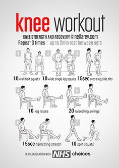 Knee Strength and Recovery Workout Knee Workout, Workouts For Men, Bad Knee Workout, Knee Strength, Senior Exercises, Knee Strengthening Exercises, How To Strengthen Knees, Knee Pain Exercises, Bad Knees