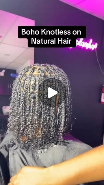 Boho Knotless On Natural Hair, Small Short Boho Braids, Medium Length Bohemian Knotless Braids, Natural Hair Bohemian Braids, Bohemian Knotless Braids Natural Hair, Boho Knotless Braids Natural Hair, Boho On Natural Hair, Boho Braids With Natural Hair, Knotless On Natural Hair