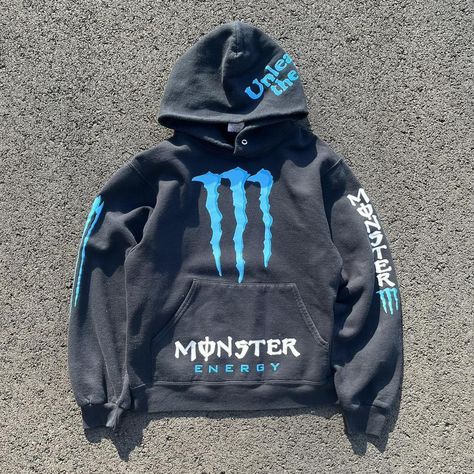 y2k blue monster hoodie 
size S 
no flaws 
feel free... - Depop Monster Energy Clothing, Monster Energy Hoodie, Scene Clothes, Monster Hoodie, Blue Monster, Neon Outfits, Scene Outfits, Streetwear Skater, Grunge Streetwear