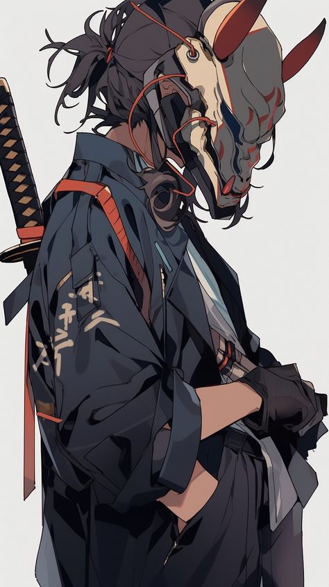 Fantasy Samurai, Cyberpunk Design, Anime Lock Screen Wallpapers, Creation Art, Dream Artwork, Drawing Anime Clothes, Samurai Art, Artwork Online, Digital Art Anime