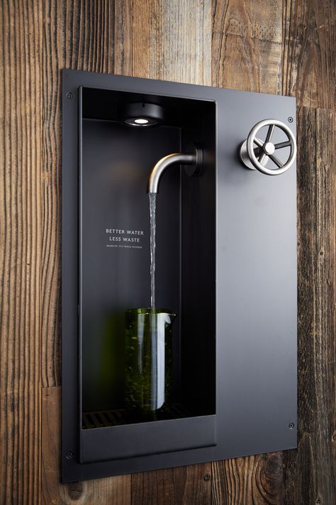 In-room water filter at a 1 Hotel 1 Hotel Brooklyn Bridge, Hotel Details, Water Bar, Water Station, 1 Hotel, Architecture 3d, Modern House Exterior Colors, Gym Design, Hotel Rooms