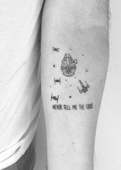 Never Tell Me The Odds, Oni Tattoo, Inspiration Tattoos, Star Wars Tattoo, Disney Tattoos, Star Tattoos, Piercing Tattoo, Get A Tattoo, A Tattoo