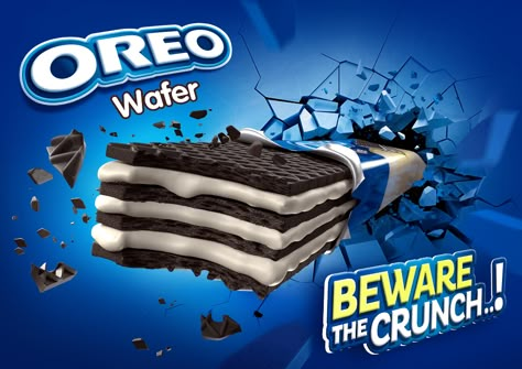 Wafer Ads Design, Oreo Advertising, Oreo Poster, Oreo Ads, Oreo Design, Chocolate Ads, Biscuits Packaging, Oreo Biscuits, Oreo Milkshake