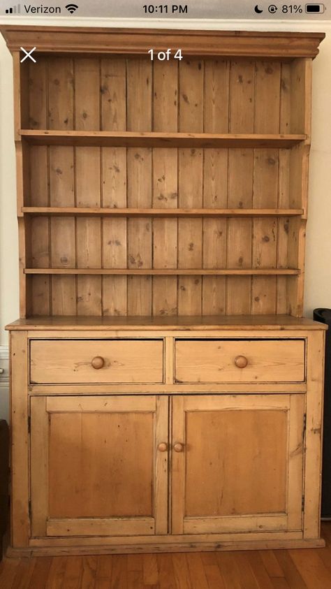 Hutch Pantry Ideas, Canning Cabinet, Entry Hutch, Gothic Revival Kitchen, Kitchen Hutch Diy, Hutch Decorating Ideas, Cedar Farmhouse, Diy Hutch, Buffet Kitchen