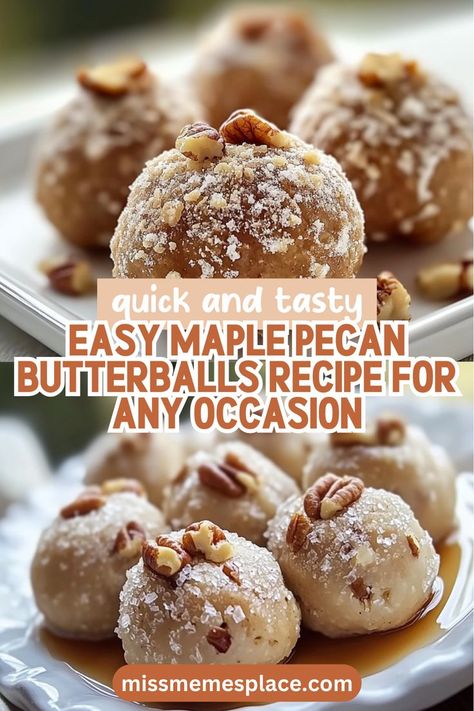 Butterball Recipe, Pecan Desserts Recipes, Pecan Desserts, Maple Syrup Recipes, Maple Pecan, Buttery Cookies, Crunchy Pecans, Toasted Pecans, Dessert Cupcakes