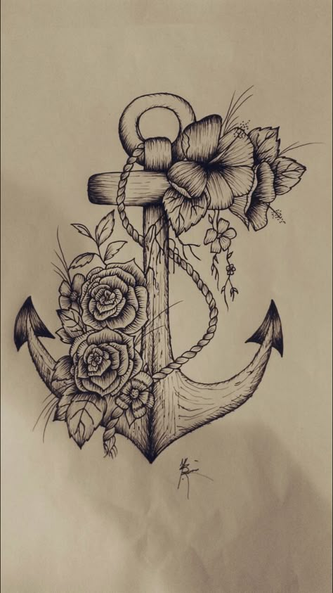 Anchor Sleeve Tattoo Woman, His And Her Anchor Tattoos, Tattoo Ideas Female Anchor, Pretty Anchor Tattoo, Floral Anchor Tattoos For Women, Nautical Tattoo Women, Feminine Nautical Tattoo Sleeve, Girly Anchor Tattoo, Sailor Tattoos For Women