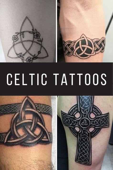 Celtic Tattoos For Women Scottish, Wiccan Tattoos For Men, Men’s Irish Tattoo, Celtic Arm Tattoo Men, Tattoo Ideas Female Celtic, Celtic Band Tattoo Design, Celtic Tattoo Designs Men, Celtic Trifecta Tattoo, Celtic Knot Meaning Symbols