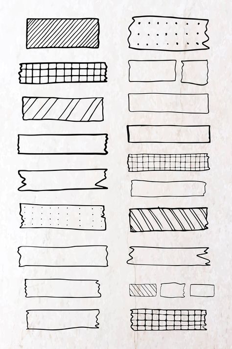 Collection of washi tape vectors | premium image by rawpixel.com / sasi Blank Reminder Paper Notes, Wrinkled Paper Background, Kraf Kertas, Paper Notes, Bullet Journal Banner, Note Doodles, Doodle Frame, Doodle Notes, Tape Art