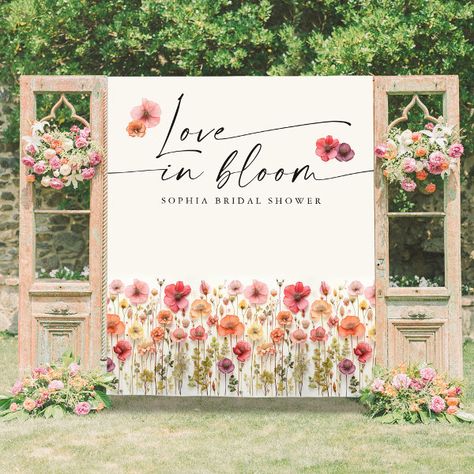 Love In Bloom Bridal Shower Tapestry Backdrop Bridal Shower Flower Decorations, Love In Bloom Bridal Shower Ideas, Love Is Blooming Bridal Shower Theme, Love Is In Bloom Bridal Shower Theme, Bridal Shower Wine Theme, Tapestry Backdrop, Love In Bloom, Bridal Shower Inspo, Bridal Shower Backdrop