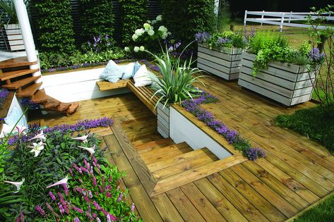 Do you have a small yard and would love some ideas on what to do with it?Check out these 10 awesome ideas on what to do. https://bit.ly/2I5iOLU #Landscaping #OutdoorSpaces @gusanthonyteam Small Garden Decking Ideas, Garden Decking, Decking Ideas, Landscape Structure, Sloped Garden, Real Homes, Small Outdoor Spaces, Deck Garden, Wood Deck