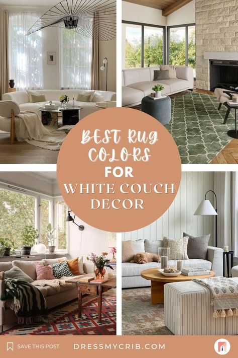 Explore 10 beautiful white couch rug ideas for incorporating earth-toned neutrals into your living room decor and white sofa rug decor. With cozy living room rugs elevate your white couch rug combo. Embrace the calm earth tones with these carefully curated aesthetic rugs. Suitable for coastal beach neutral living room, modern boho living room, mid century, scandinavian and japandi interiors. Find the best living room rugs, neutral rugs, handtufted rugs by using our rug visualization function. Ivory Sofa Living Room Decor Color Schemes, White Couch Rug Ideas, Beige Tiles Living Room, White Couch Rug, Couch Rug Combo, Creme Couch Living Rooms, Cozy Living Room Rugs, Rugs For Beige Couch, White Couch Decor