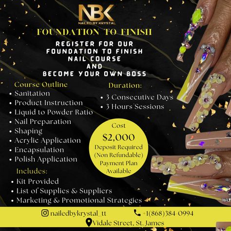 Course Flyer, Nail School, Digital Flyer, Office Creative, Hair Salon Business, Nail Courses, Flyer Ideas, Best Small Business Ideas, School Nails