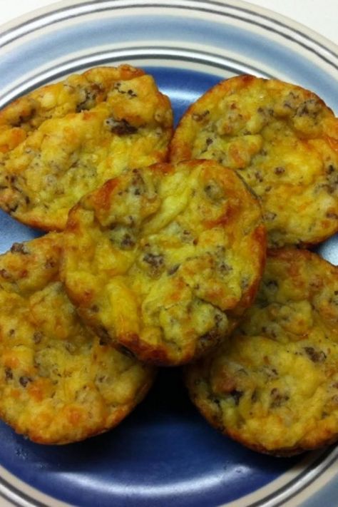 Sausage Cheese Muffins Breakfast Muffins Sausage, Sausage Cheese Muffins, Sausage Ball, Cheddar Muffins, Sausage Muffins, Breakfast Quiche Recipes, Freezable Meals, Sausage Dishes, Cheddar Cheese Soup