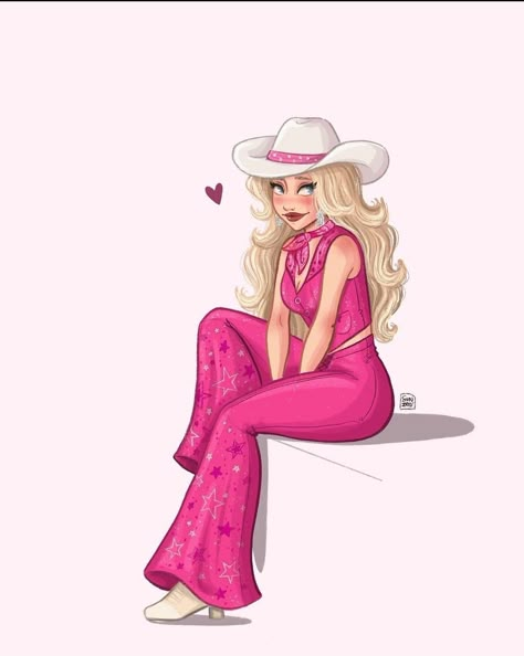 Barbie Cowboy, Cowgirl Barbie, Barbie Fanart, Pink Academia, Barbie Drawing, Barbie Art, Love Means, Pink Bar, Cute Desktop Wallpaper