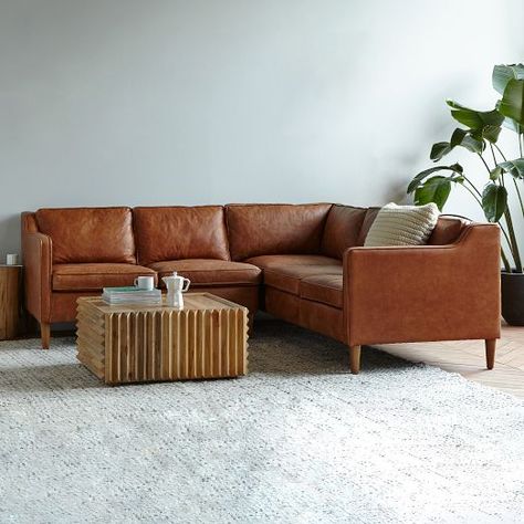 Sectional Couches For Small Spaces, Pink Grey Living Room, Small Leather Sectional, Modern Rustic Living Room Ideas, Leather Sectional Living Room, Simple Home Ideas, Hamilton Sofa, Danish Decor, Living Room Ideas For Small Spaces