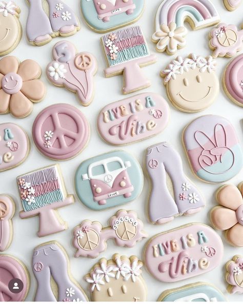 Vibe Birthday Party, 5 Is A Vibe, Five Is A Vibe, Vintage Oven, Best Themes, First Birthday Cookies, Custom Sugar Cookies, 5th Birthday Party Ideas, Iced Sugar Cookies