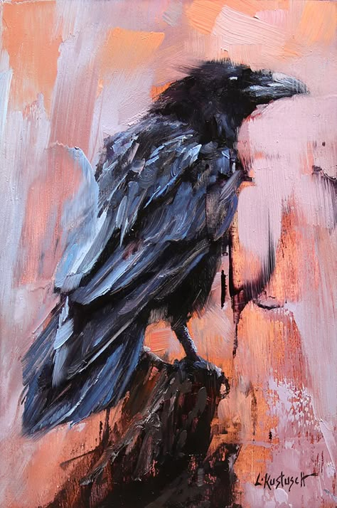 painting sale — Lindsey Kustusch Crow Painting Acrylic, Corvina Clemm, Raven Painting, Crow Painting, Arte Peculiar, Crow Bird, Crow Art, Raven Art, The Raven