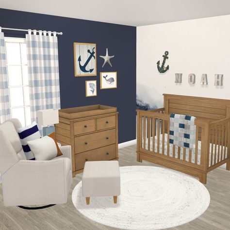 Dreamy Nursery, Nursery Designs, Baby Room Themes, Neutral Furniture, Seas The Day, Nautical Nursery, Swivel Glider, Baby Boy Nursery, Nursery Inspiration