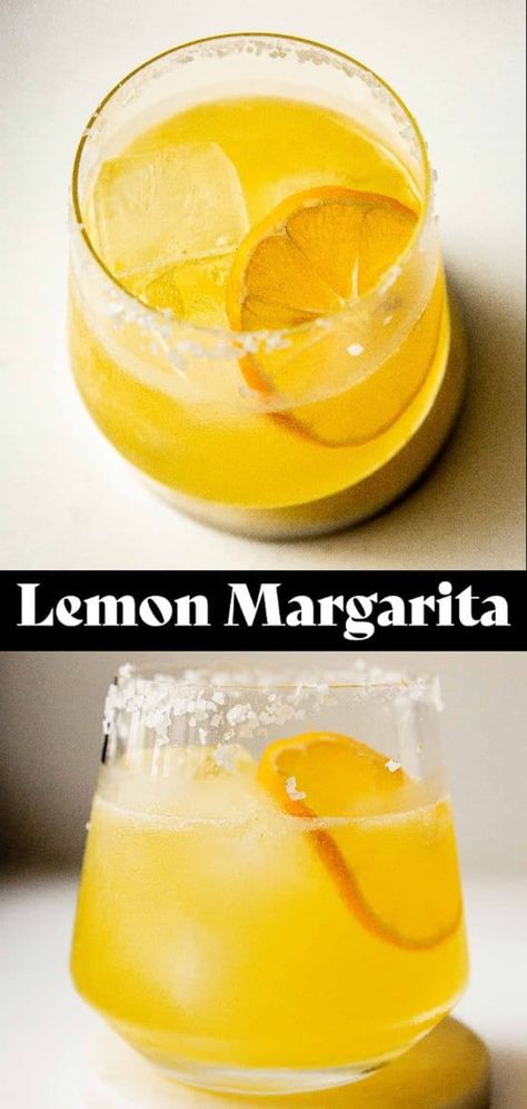 If you love a margarita but are always looking for ways to mix it up, then you’ve gotta try this lemon margarita! When they’re in season, we like to use Meyer lemons, but regular lemons will work just fine too. The key to make the best lemon margarita lies in making a lemon-infused honey simple syrup that is truly infused with lemon through and through. The rest of the cocktail is simple—tequila, lemon juice and the infused simple syrup. Lemon Margarita Recipe, Cocktail Amaretto, Lemon Simple Syrup, Infused Simple Syrup, Lemon Margarita, Italian Margarita, Mezcal Margarita, Traditional Margarita, Honey Simple Syrup