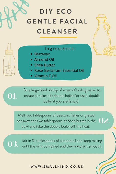 Eco homemade gentle facial cleanser for smooth glowing skin | Smallkind | Finally add two drops of essential oil and two drops of vitamin E oil (it’s an anti oxidant and helps preserve the cleanser too). ⁣⁣And voila! Use a clean dry jar to store your cleanser and it should be good for 4-6 months if stored in a cool place away from sunlight. For more eco diys and recipes sign up to our newsletter by clicking here Homemade Makeup Remover, Eco Friendly Stores, Skincare Recipes, Smooth Glowing Skin, Gentle Facial Cleanser, Store For Kids, Makeup Removers, Homemade Makeup, Diy Skin Care Recipes